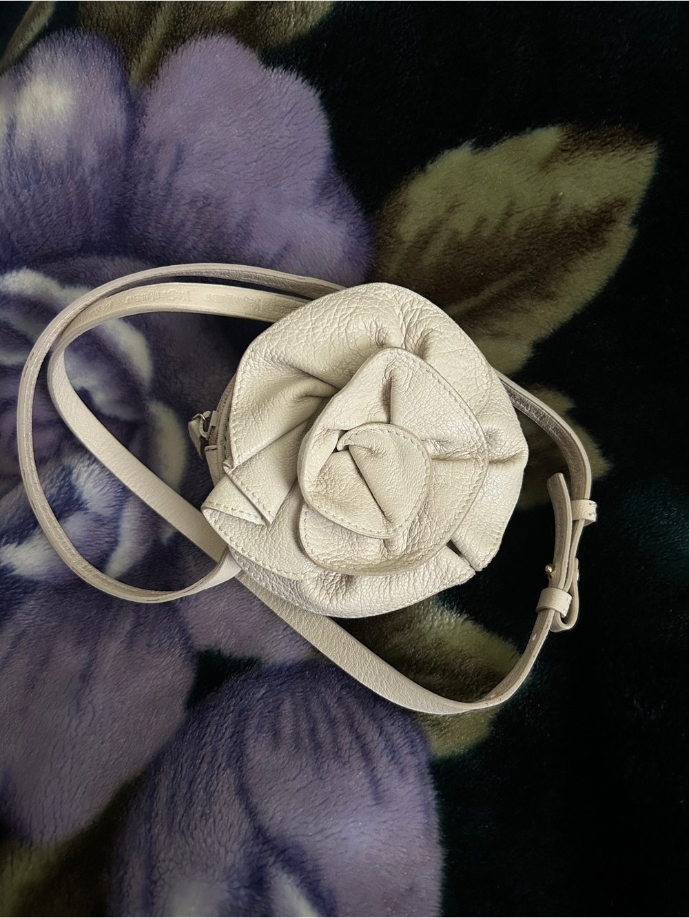 Yves Saint Laurent Nadja Rose Leather Floral Rosette Crossbody Bag